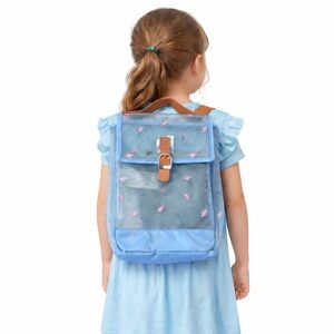 Disney Frozen 2 Sheer Mesh Kids Swim/Beach Backpack Blue Mini Bag